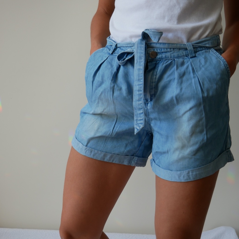 Tie-Up Jean Shorts